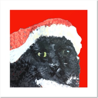 Santa Cat Christmas Posters and Art